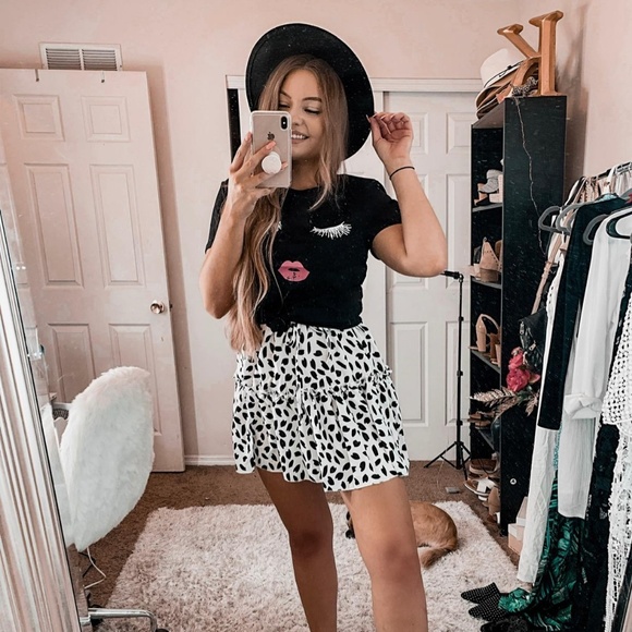 RaybornVitea Dresses & Skirts - Cute High Waist Ruffle Skirt Floral Print Swing Be